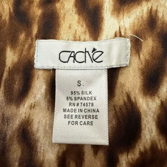 Cache  Silk Leopard Animal Print Romper SZ S #2106 - Picture 8 of 16
